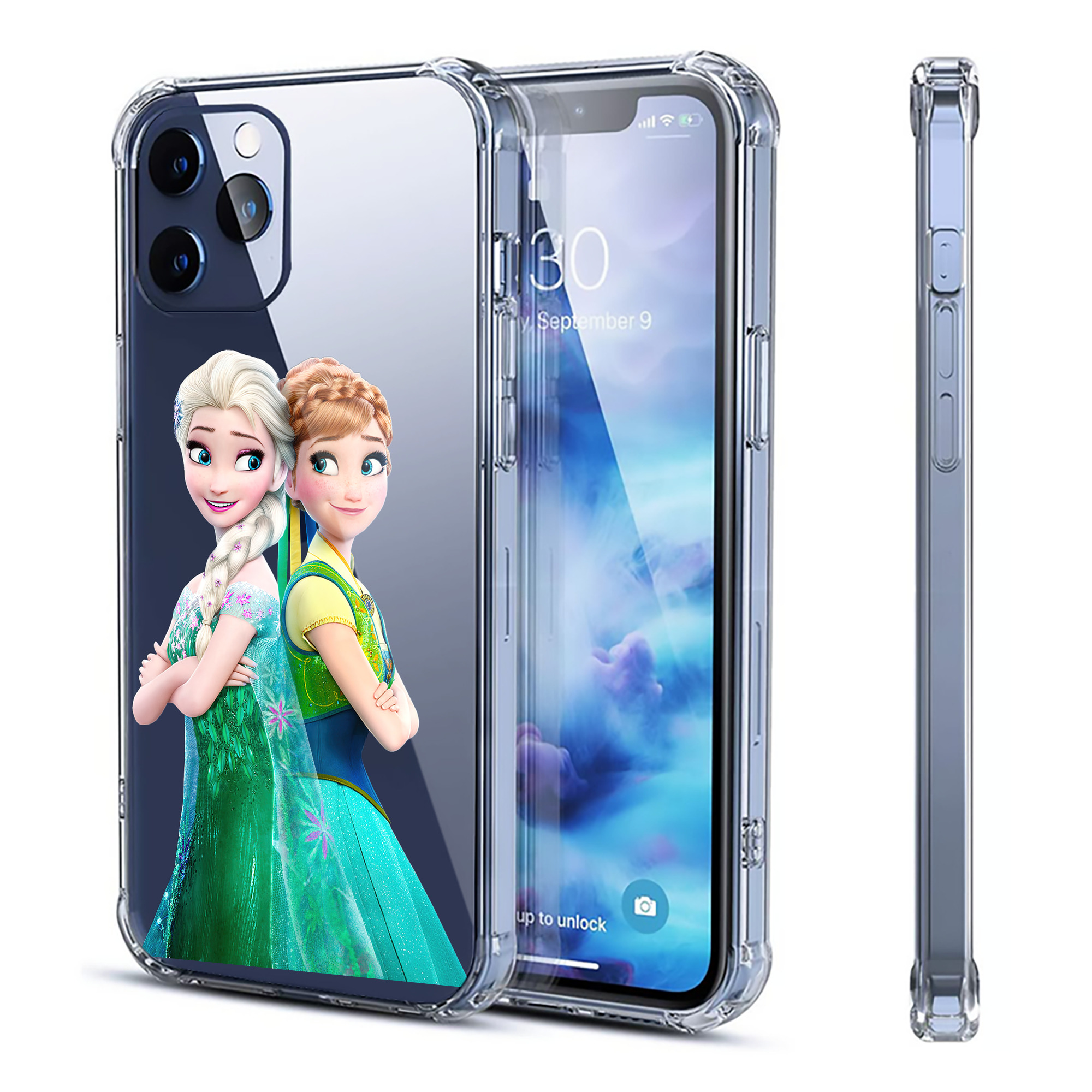 （画像用） アナと雪の女王 アンナ エルサ Frozen Anna Elsa 【iPhone 12シリーズ対応】透明スマホケース（クリアソフトケース）